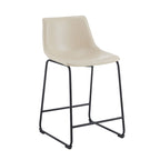 Vintage 24 Set of 2 Bar Stools with Armless Leather Backrest, Metal Legs, Footrest for Kitchen Island Caf Pub Bar Counter