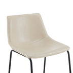 Vintage 24 Set of 2 Bar Stools with Armless Leather Backrest, Metal Legs, Footrest for Kitchen Island Caf Pub Bar Counter