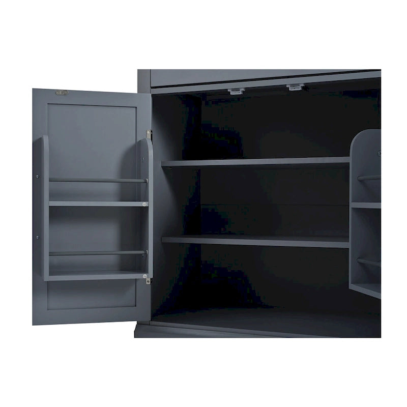 Dispensa da Cucina Moderna Autoportante, Credenza per Alimenti, Mobile Bar da Caffè con Cassetto, 2 Ripiani Regolabili e 2 Ripiani nello Sportello