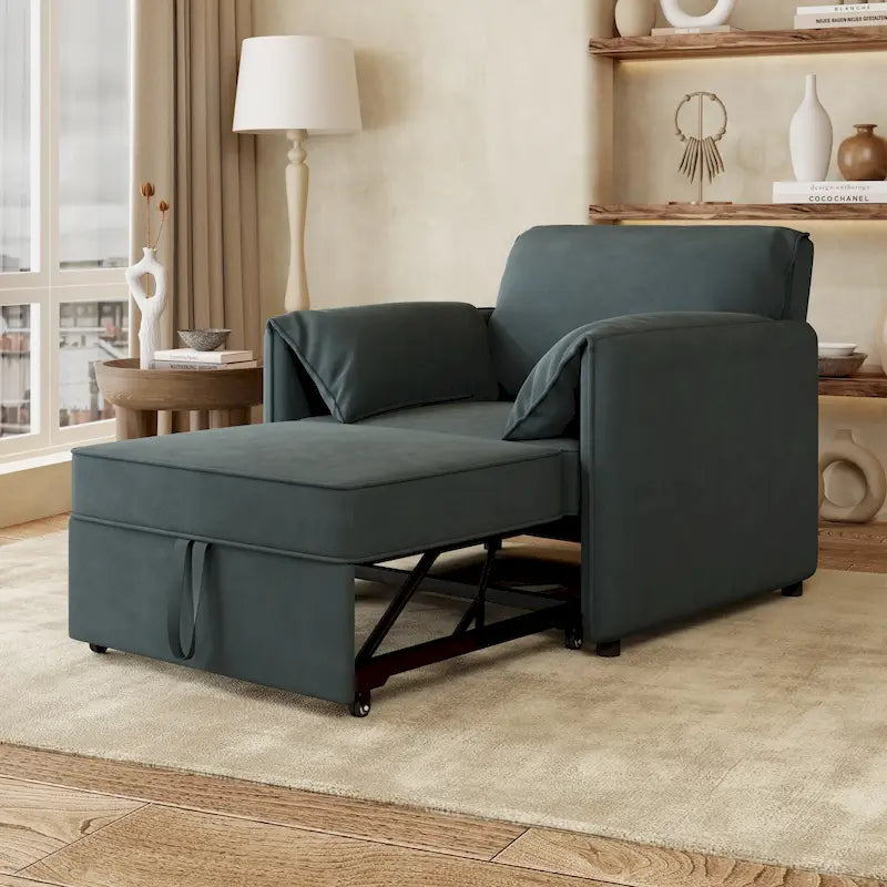 Divano Letto Convertibile Roomfitters, Poltrona Letto 3 in 1 con Schienale Regolabile e Cuscini Spessi, Struttura in Lino