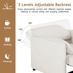 Roomfitters Convertible Sofa Bed, 3 in 1 Sleeper Chair with Adjustable Backrest and Thick Cushions, Linen Frame