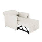 Roomfitters Convertible Sofa Bed, 3 in 1 Sleeper Chair with Adjustable Backrest and Thick Cushions, Linen Frame
