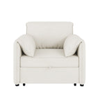 Roomfitters Convertible Sofa Bed, 3 in 1 Sleeper Chair with Adjustable Backrest and Thick Cushions, Linen Frame