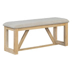 6 Piece Dining Table Chair Set, Wooden Kitchen Furniture Set with Acacia Wood Rectangular Table, 4 Chairs and 1 Bench