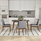Set di 5 mobili da pranzo con tavolo e sedie, set di mobili da cucina in legno con tavolo rettangolare e 4 sedie imbottite