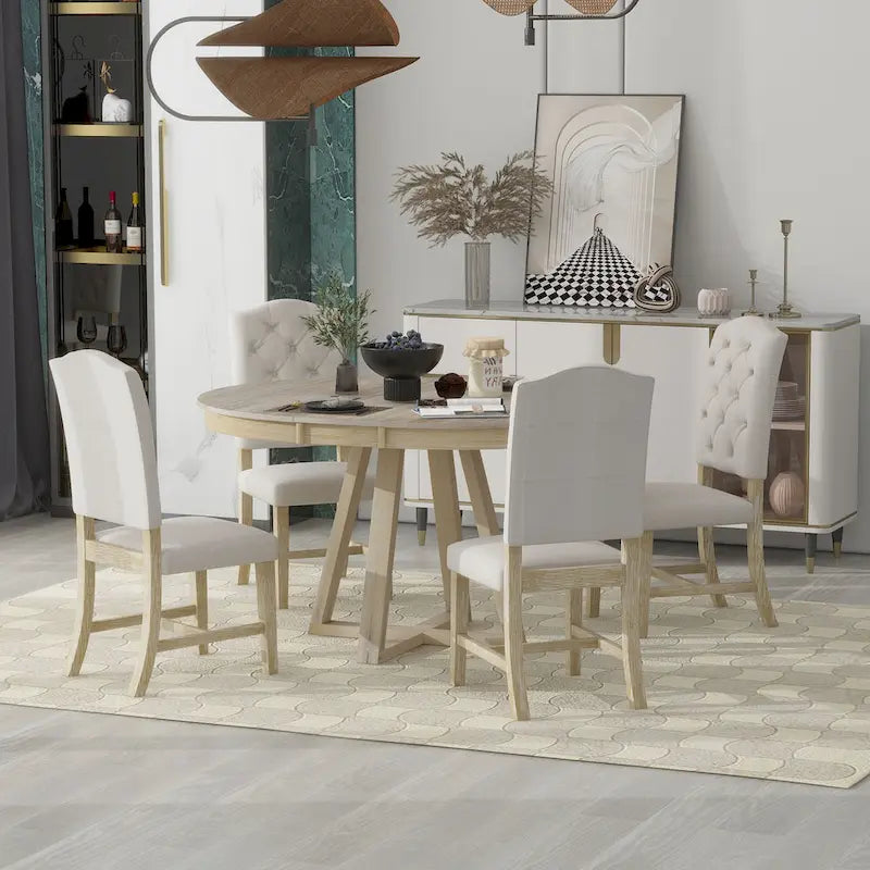 Set di tavolo e sedie da pranzo multifunzione, set da tavolo da pranzo per cucina rustica con ripiani pieghevoli rimovibili e gambe a croce