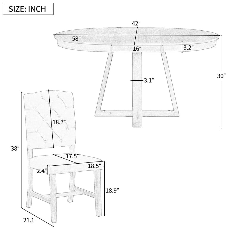 Set di tavolo e sedie da pranzo multifunzione, set da tavolo da pranzo per cucina rustica con ripiani pieghevoli rimovibili e gambe a croce
