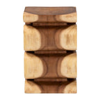 Tavolino Eliada intagliato a mano in legno di suar – Tavolino d'appoggio scultoreo ondulato, stile moderno Boho per soggiorno o camera da letto