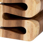 Tavolino Eliada intagliato a mano in legno di suar – Tavolino d'appoggio scultoreo ondulato, stile moderno Boho per soggiorno o camera da letto