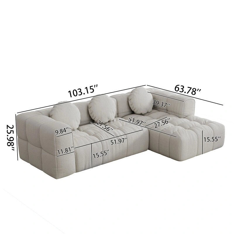 103 Divano modulare a L, combinazione libera (con chaise longue a destra o a sinistra)