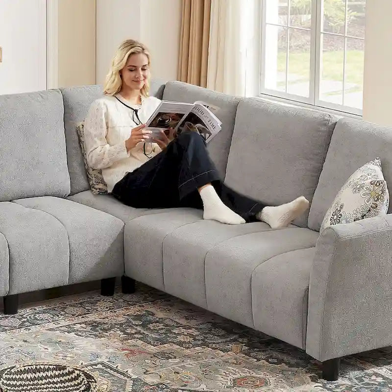 102.56  Wide Reversible Sectional Sofa with Corner Lounge Seat