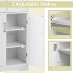 Costway Bathroom Floor Cabinet Freestanding Storage Cabinet with 2 - See Details