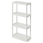 Gracious Living 4 Shelf Fixed Height Solid Light Duty Home Storage Unit, White - 1 Pack