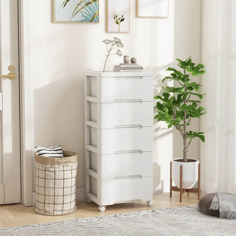 Costway 2 PCS 6-Drawer Plastic Rolling Storage Cart with 4 Universal - See Details