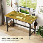 Costway Scrivania Computer con Ruote 1/2/4 Pezzi, Struttura in Metallo, per PC Portatile