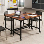 Costway Scrivania Computer con Ruote 1/2/4 Pezzi, Struttura in Metallo, per PC Portatile