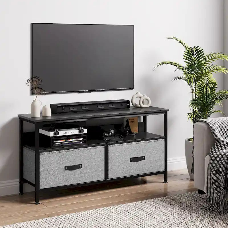 Mobile TV multi-funzione e cassettiera per camera da letto con 2 cassetti - 106,68 cm