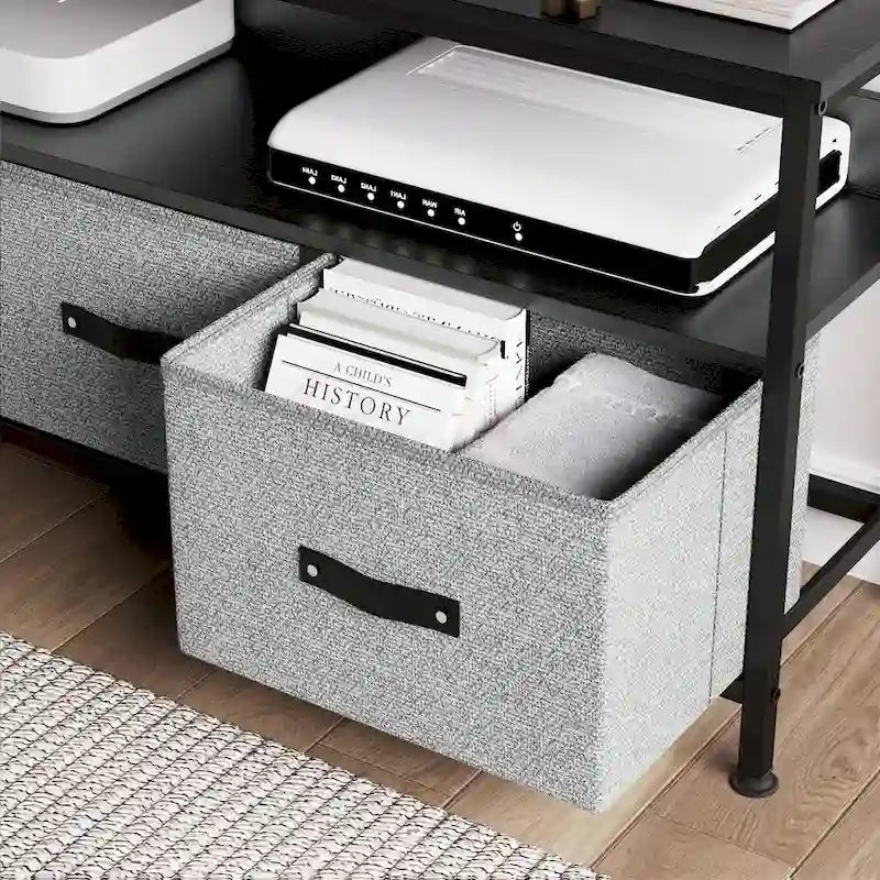 Mobile TV multi-funzione e cassettiera per camera da letto con 2 cassetti - 106,68 cm