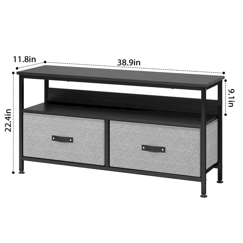 Mobile TV multi-funzione e cassettiera per camera da letto con 2 cassetti - 106,68 cm