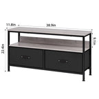 Multi-Functional TV Stand and Dresser for Bedroom with 2 Drawers - 42 inches