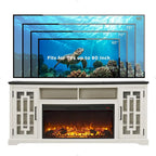 Farmhouse Fireplace TV Stand for 80 Inch TV, Entertainment Center