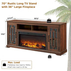 Farmhouse Fireplace TV Stand for 80 Inch TV, Entertainment Center