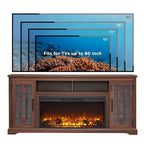 Farmhouse Fireplace TV Stand for 80 Inch TV, Entertainment Center