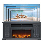 Farmhouse Fireplace TV Stand for 80 Inch TV, Entertainment Center