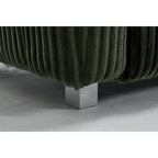 114.17 Corduroy 3-Seater Sofa with Ottoman, Solid Wood Frame and High-Density Foam Cushions