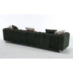 114.17 Corduroy 3-Seater Sofa with Ottoman, Solid Wood Frame and High-Density Foam Cushions