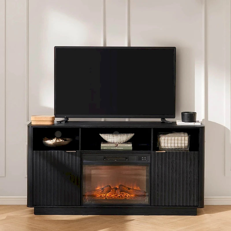 Mobile TV con caminetto elettrico Mopio Brooklyn 59