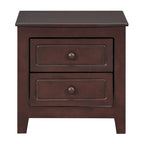 Roomfitters 2-Drawer Nightstand for Bedroom, Mid-Century Retro Bedside Table with Classic Design