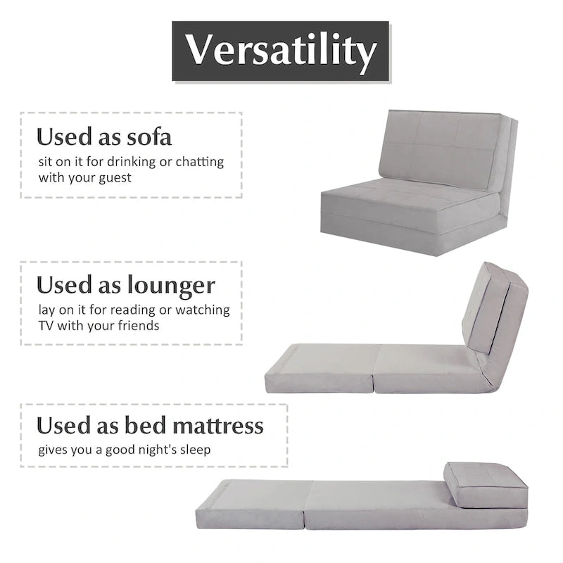 Costway Convertible Fold Down Chair Flip Out Lounger Sleeper Bed Couch