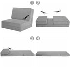 Costway Convertible Fold Down Chair Flip Out Lounger Sleeper Bed Couch