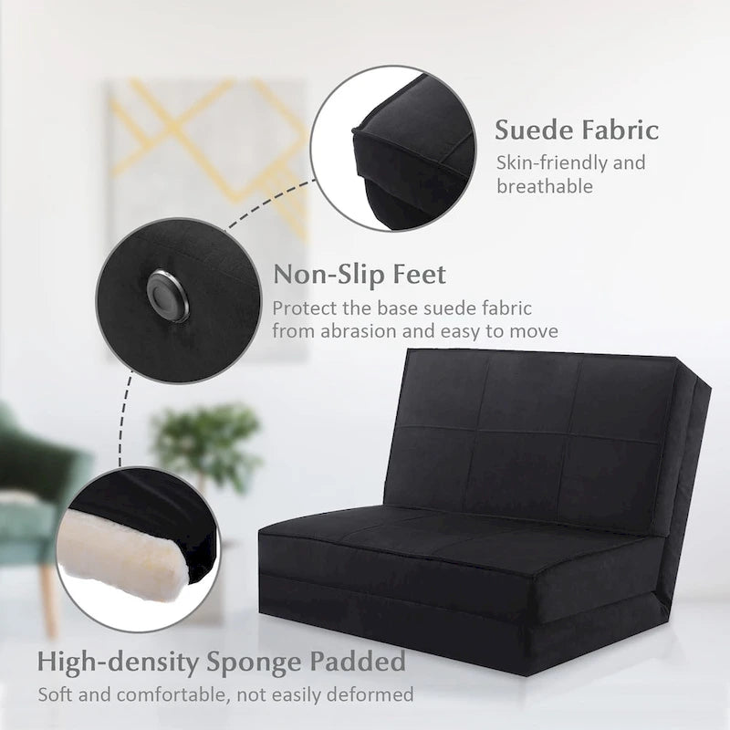 Costway Convertible Fold Down Chair Flip Out Lounger Sleeper Bed Couch