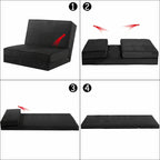 Costway Convertible Fold Down Chair Flip Out Lounger Sleeper Bed Couch