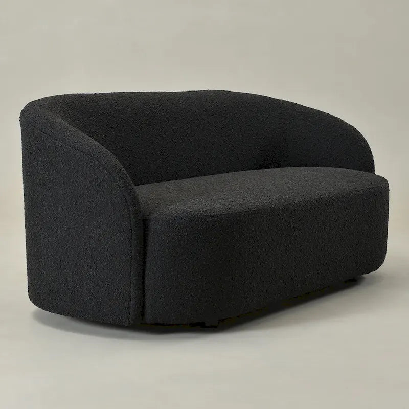 KINWELL Sherpa Upholstered Loveseat Boucle Sofa Couch, 68W