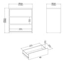 Cassettiera Porch & Den Next a 3 cassetti larga 79 cm