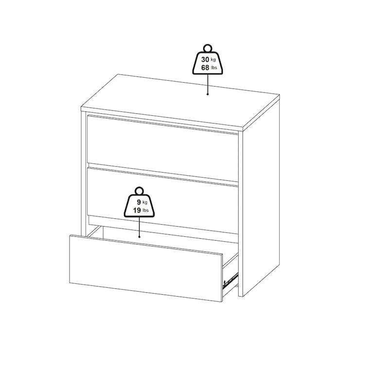 Cassettiera Porch & Den Next a 3 cassetti larga 79 cm
