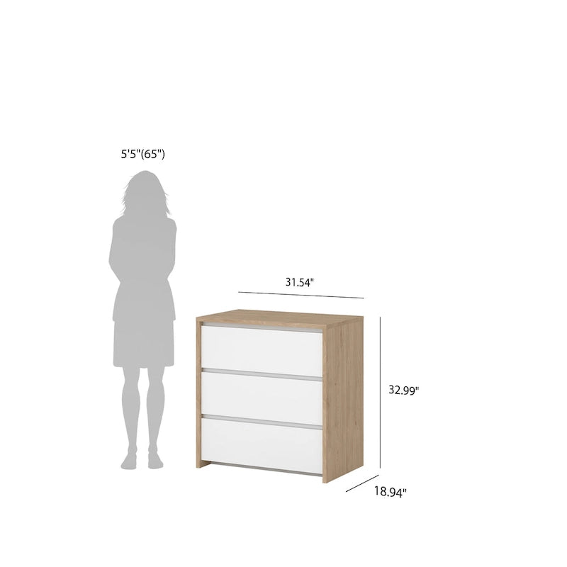 Cassettiera Porch & Den Next a 3 cassetti larga 79 cm
