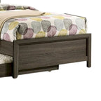 Letto matrimoniale Meli, imbottitura trapuntata, legno massello grigio scuro