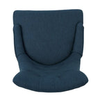 Swivel Office Chair with Tufted Back, Navy Blue Fabric, Rolling Wheels