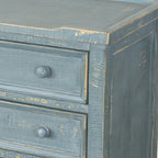 Tavolino Rena con 3 cassetti, 71 cm, legno di mogano verde rustico