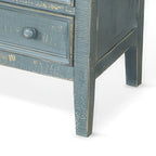 Tavolino Rena con 3 cassetti, 71 cm, legno di mogano verde rustico