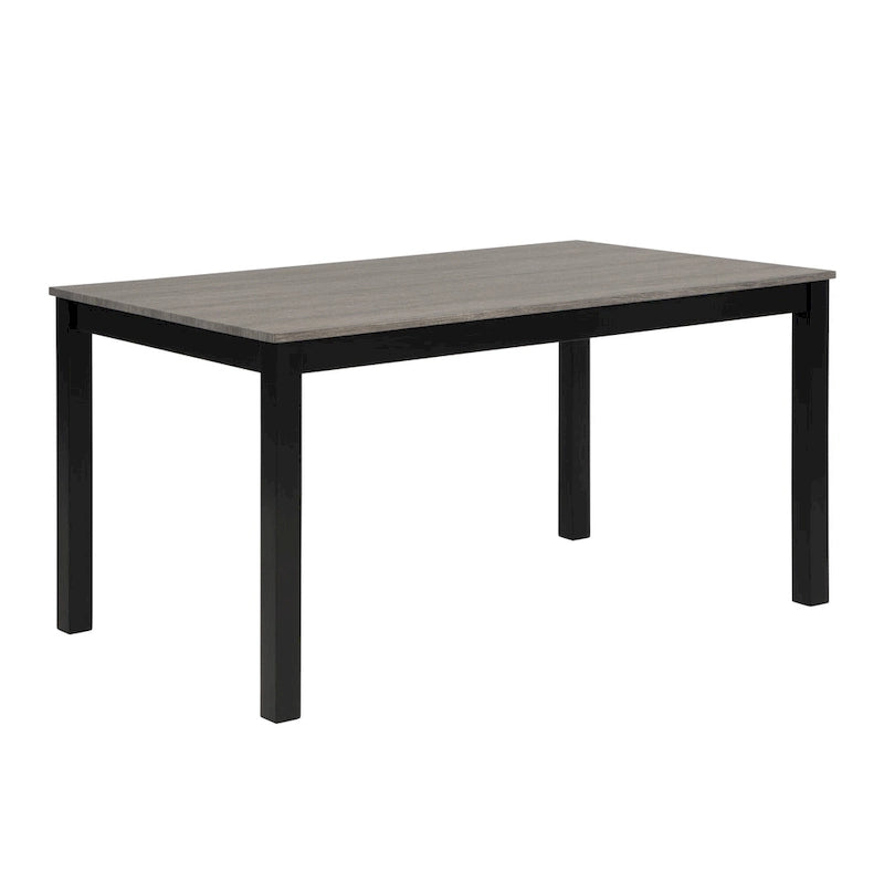6 Piece Dining Table Set, Wooden Dining Table Set with Rectangular Dining Table, Bench and 4 Upholstered Chairs