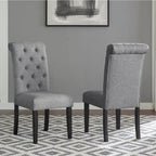5 Piece Round Dining Table Set, Dining Room Furniture Set with Cross-Buck Dining Table and 4 Upholstered Chairs
