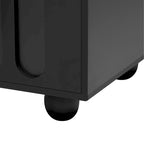 Modern Solid Wood Legs TV Stand with 4 Storage Shelf and 2 Storage Doors for Living Room Entertainment