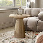 Furniture of America Vitten Modern Round Solid Wood Pedestal End Table