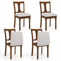 4-Piece Upholstered Dining Chair Set with Storage Seats, Wooden Frame