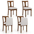 Gymax Set of 4 Upholstered Wooden Dining Chair w/ Seat Storage Space